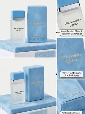 Dolce & Gabbana Light Blue Mini Eau de Toilette - Powder Blue Bottle & Box